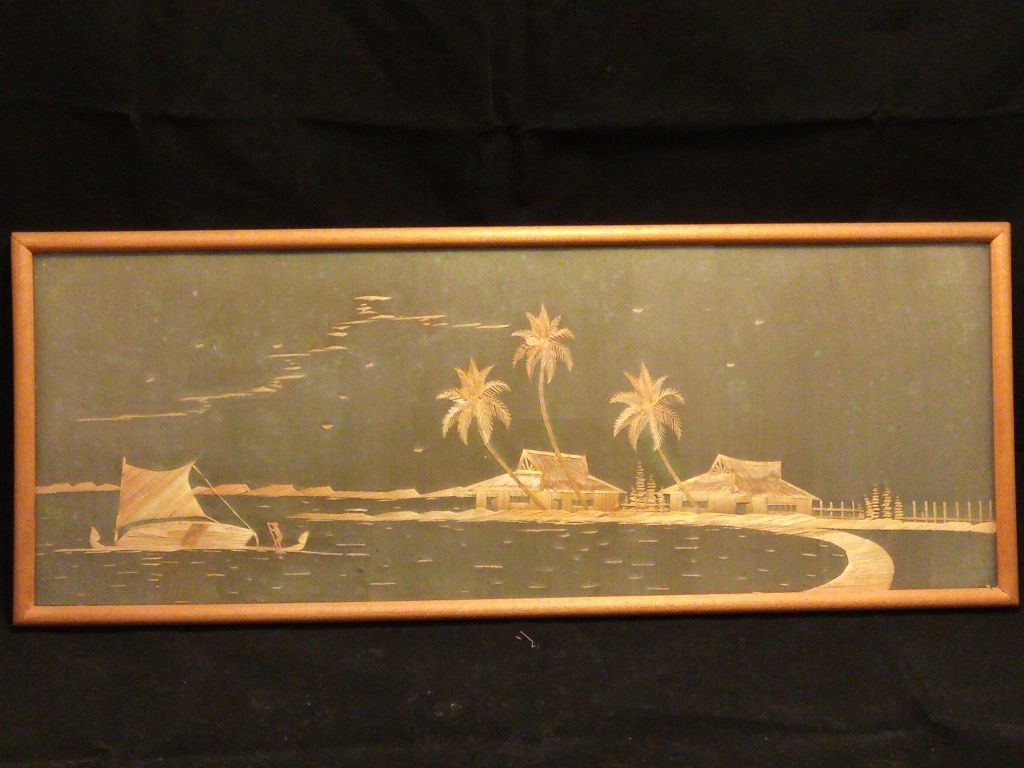 Quadro com tecido bordado oriente