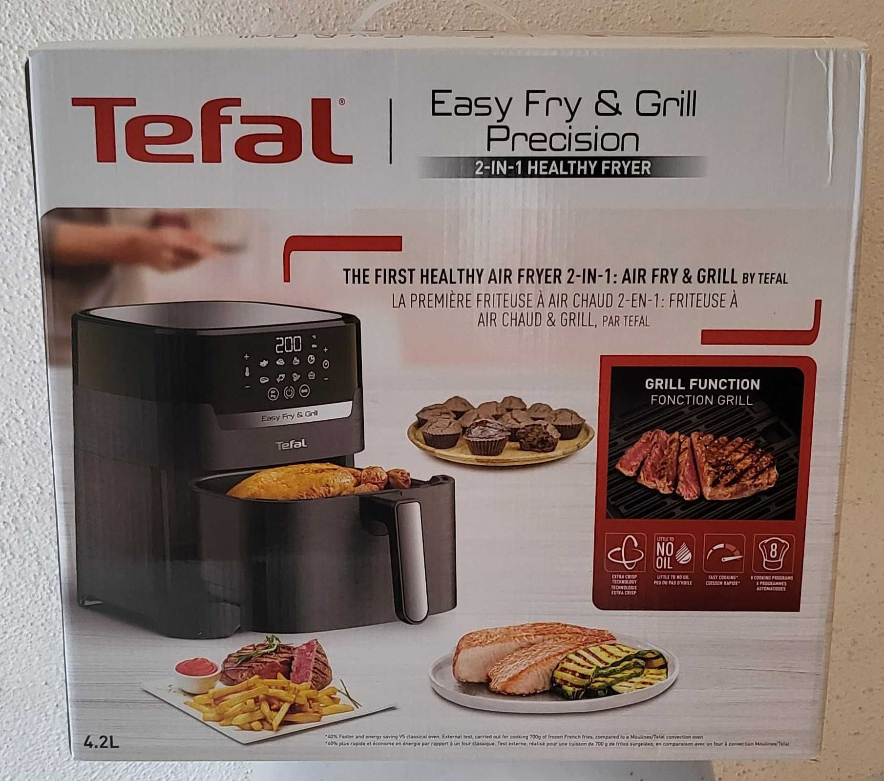 Fritadeira Air Tefal Fryer Easy Fry & Grill EY5058 4,2L 1550W, Nova