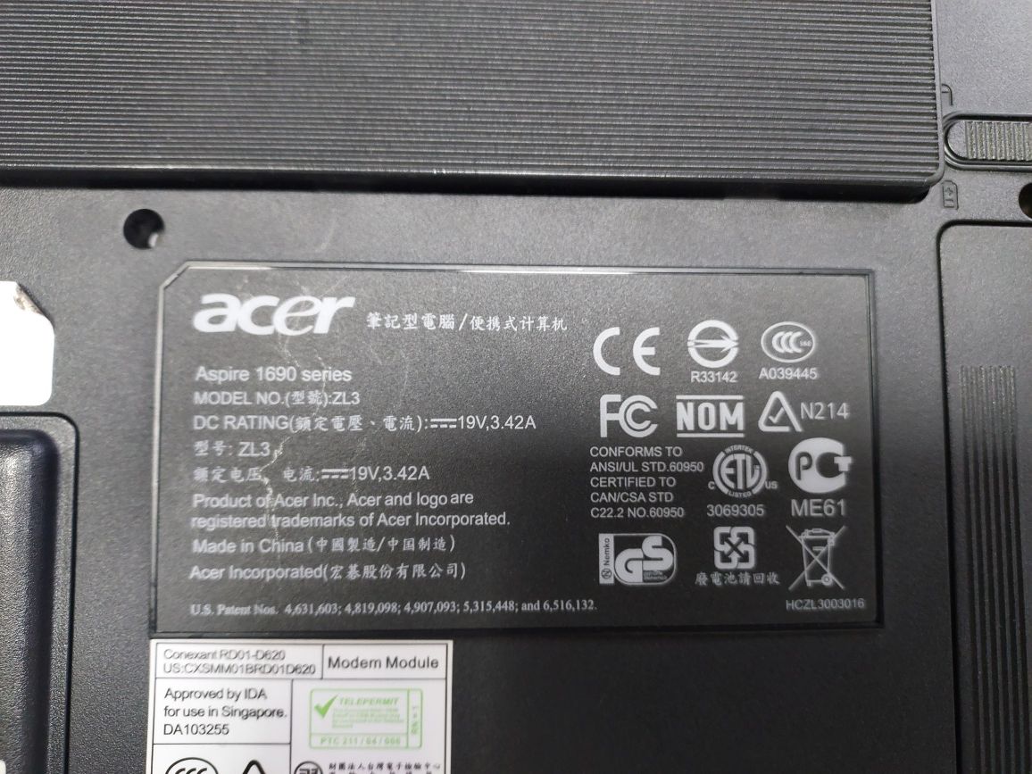 Acer Aspire 1690 series