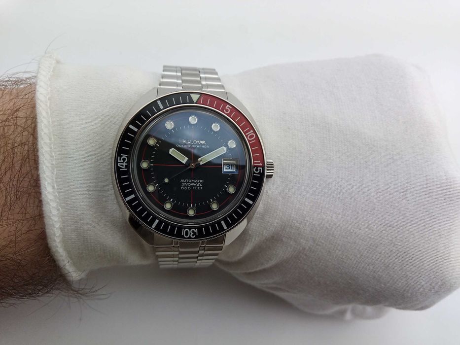 Мужские часы Bulova Oceanographer 98B320 гнутый сапфир, механика, 200м