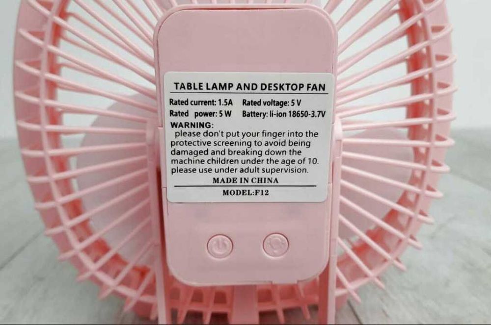 Przenośny mini wentylator biurkowy USB Techstuph / RÓŻOWY