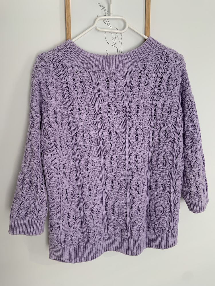 Sweter 100% bawelna H&M fiolet wakocze rozmiar XS