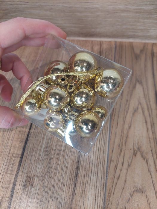 Złote mini bombki 12szt