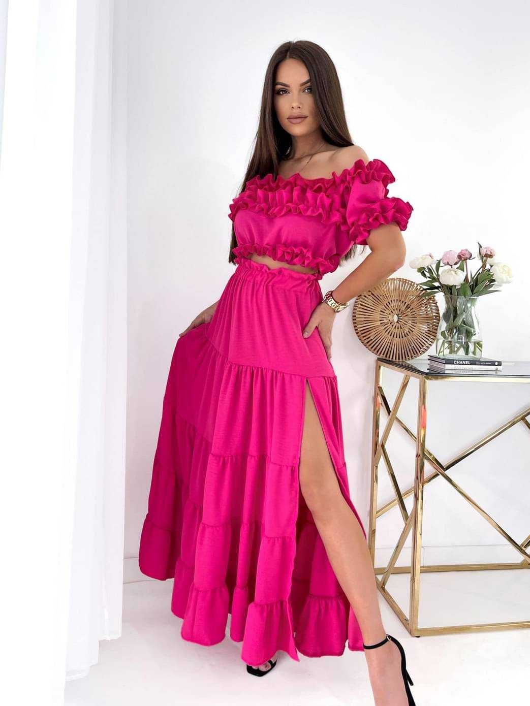 Komplet spódnica flamenco top hiszpanka kolory