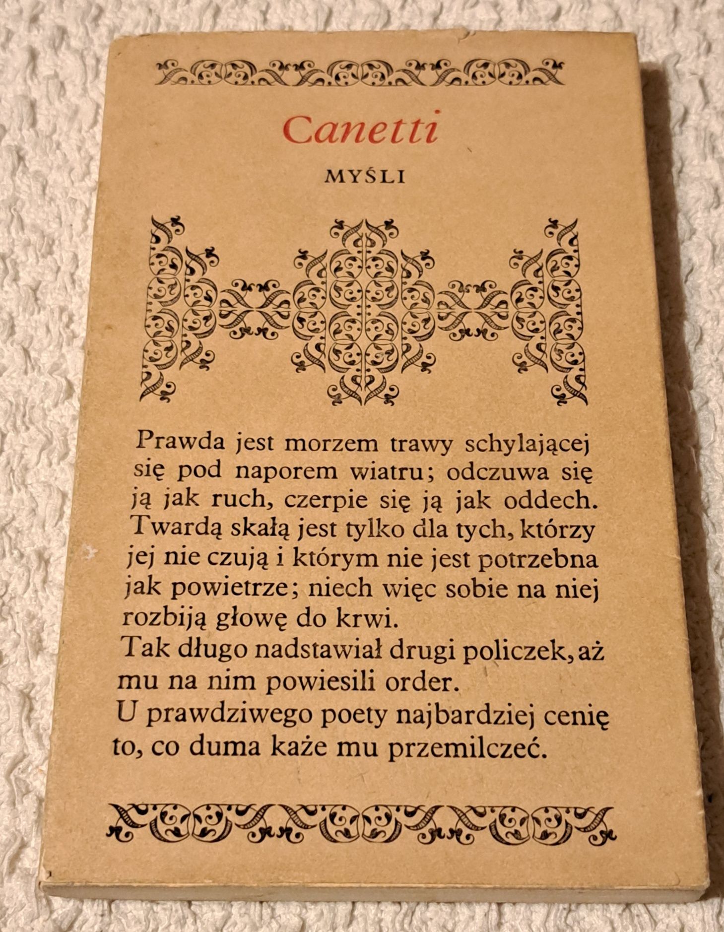 Myśli. Elias Canetti.