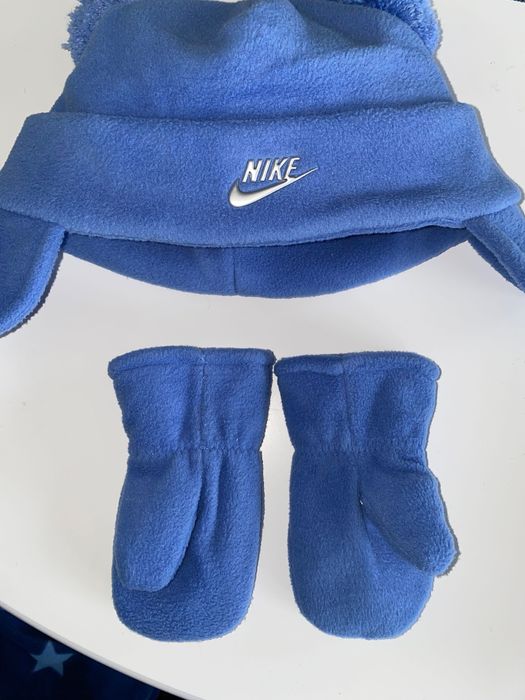 NIKE Komplet dla niemowlaka czapka i rękawiczki niebieskie jak nowe