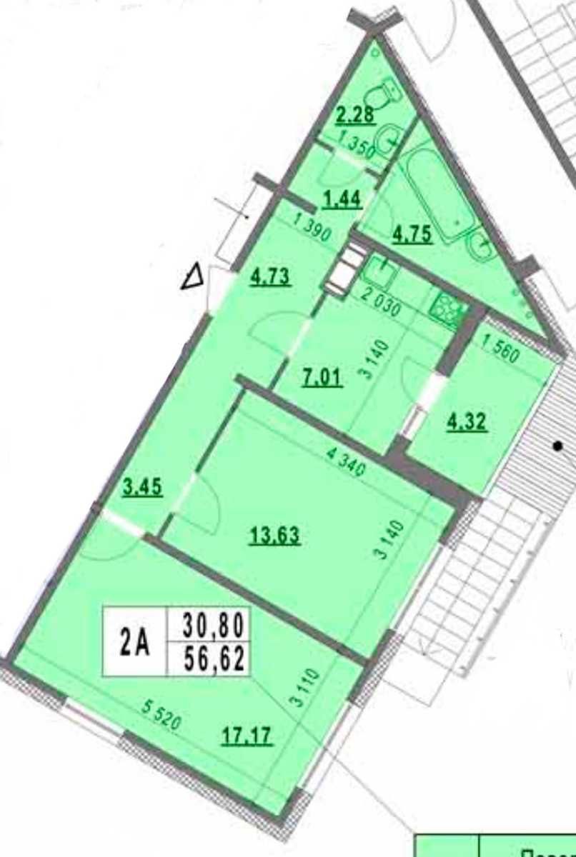 Квартира, 2к. Метро «Іподром», пр-т Глушкова 6, Голосіївський район