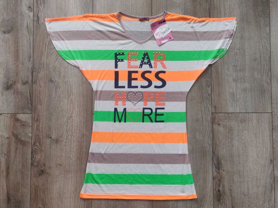 Яркий сарафан / туника р. М (Турция) цвет: белый- оранжевый -лайм