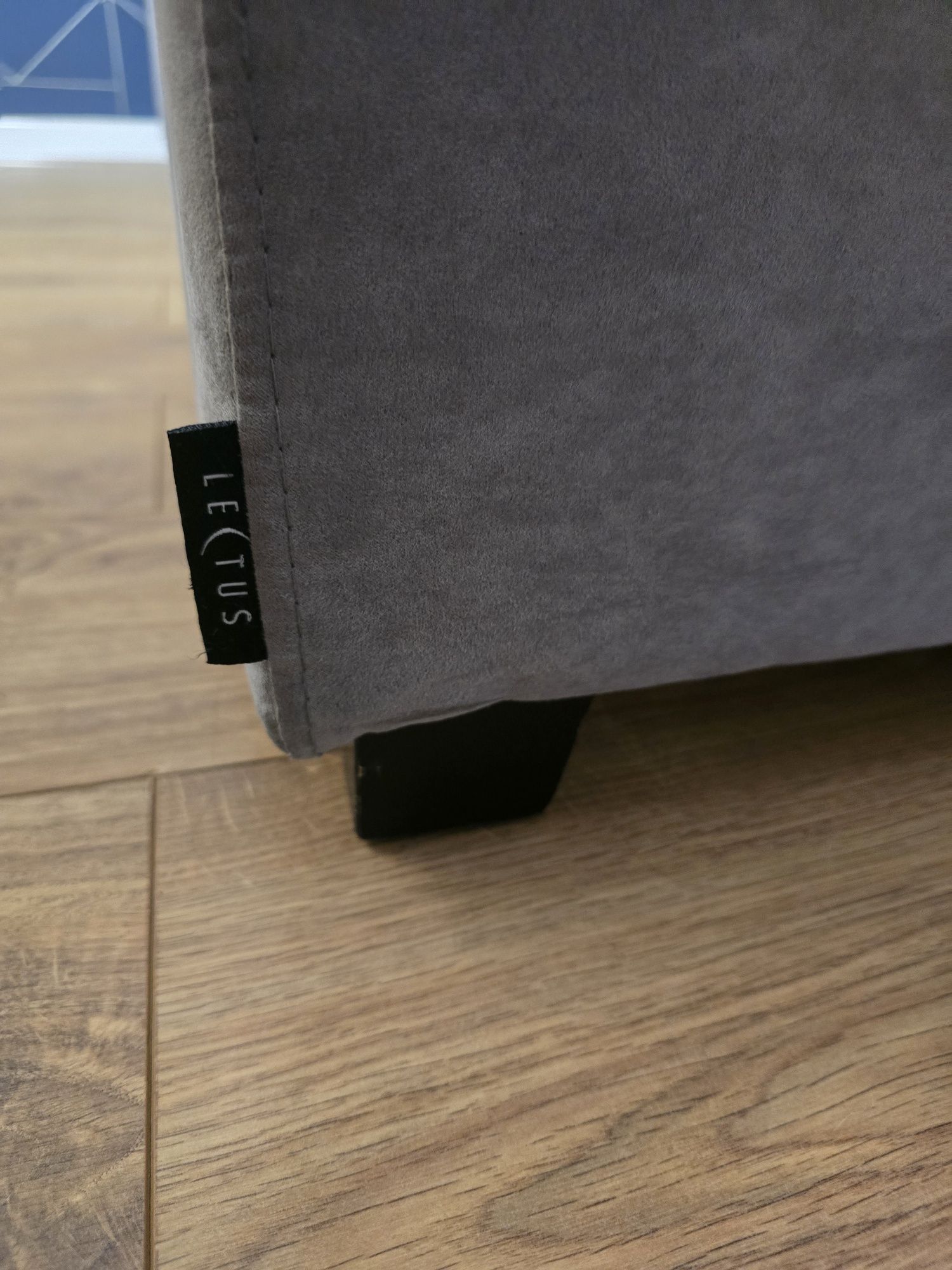 Łóżko Lectus 140x200 szare z pojemnikiem airbnb wynajem