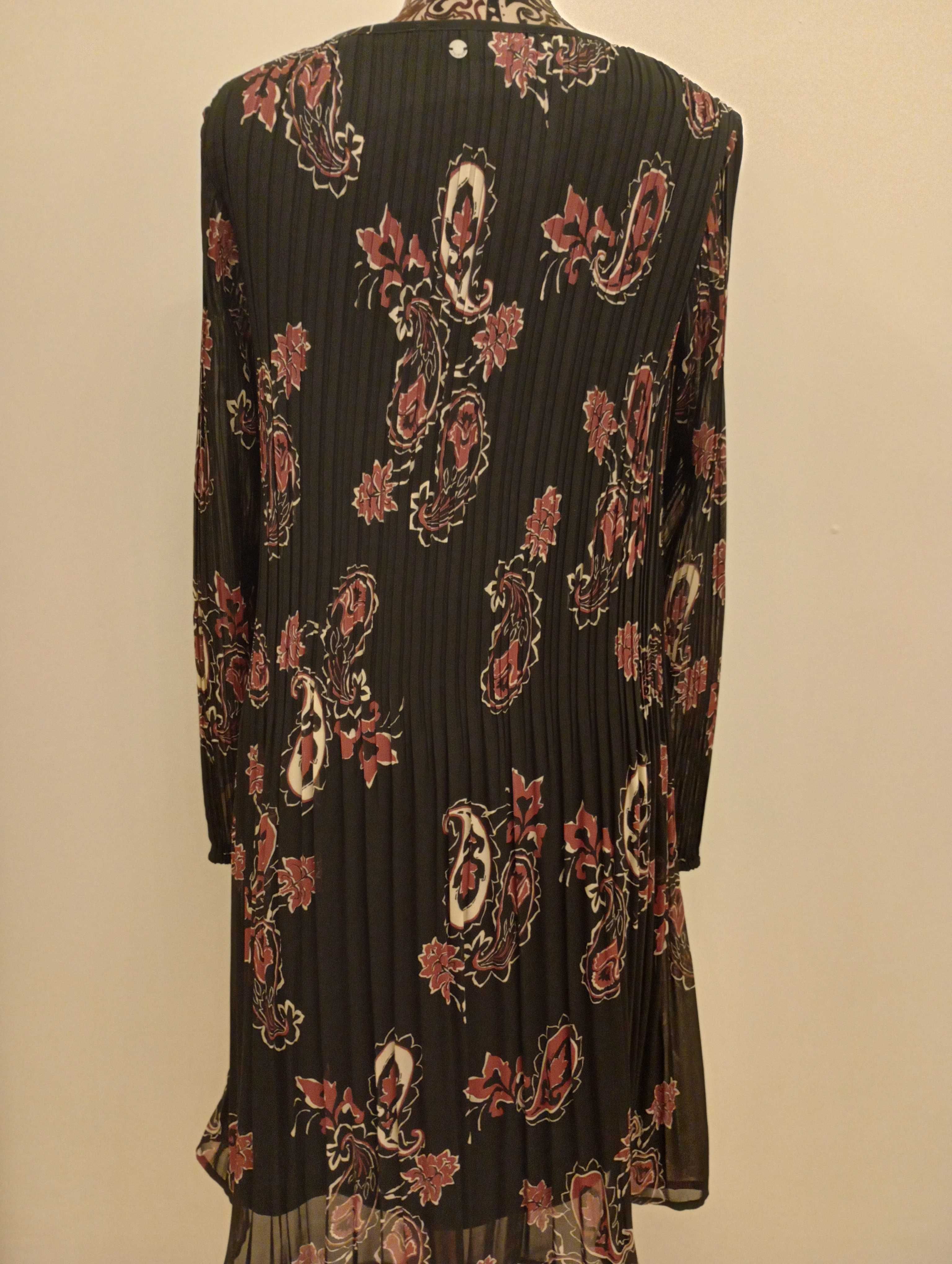 Sukienka TAIFUN - z Salonu GERRY WEBER - czarna z wzorem - Rozm.42