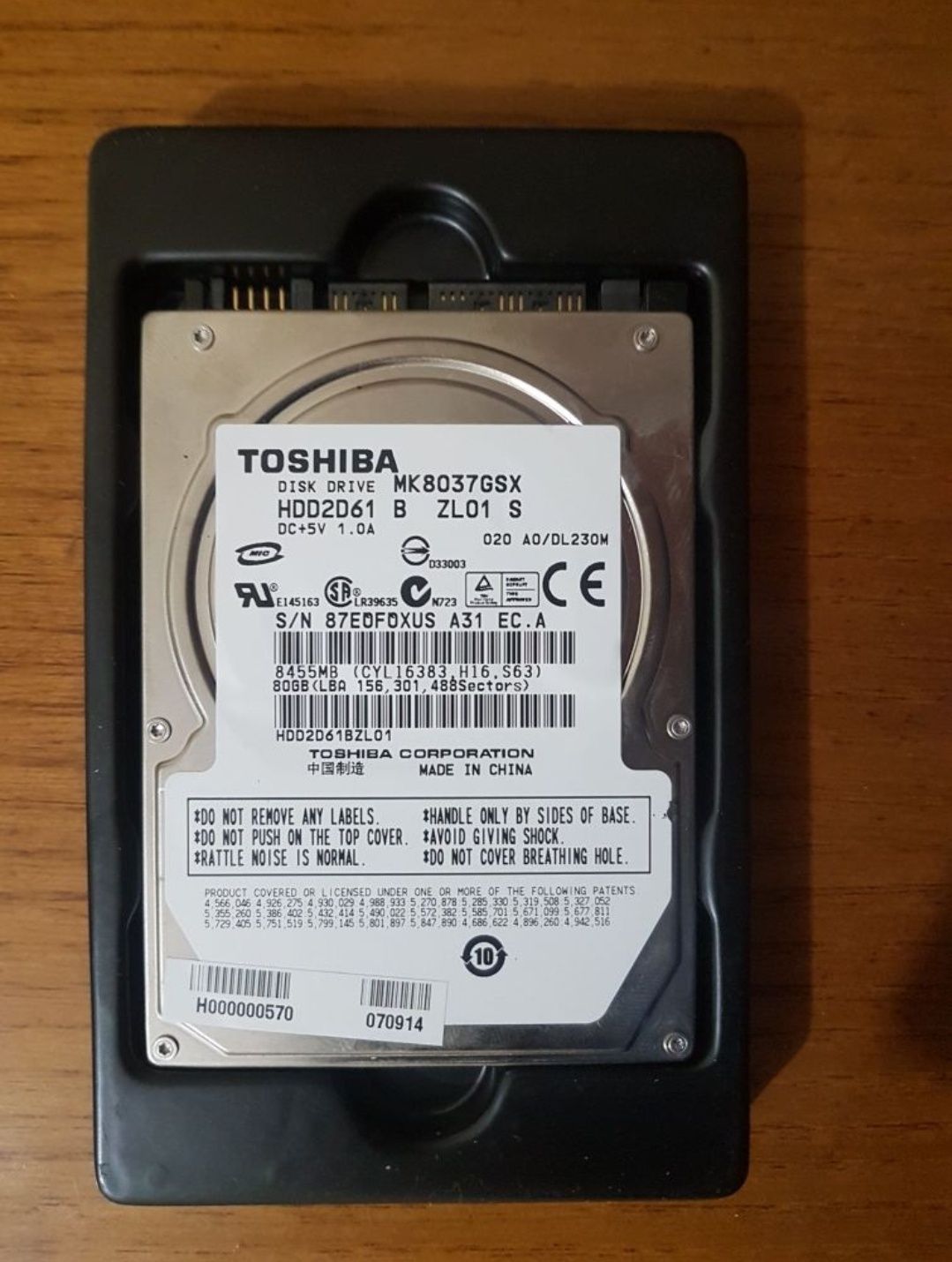 Disco Toshiba 2.5 80GB