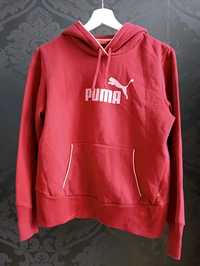 Bluza Puma M z nadrukiem z kapturem damska hoodie rózowa czerwona
