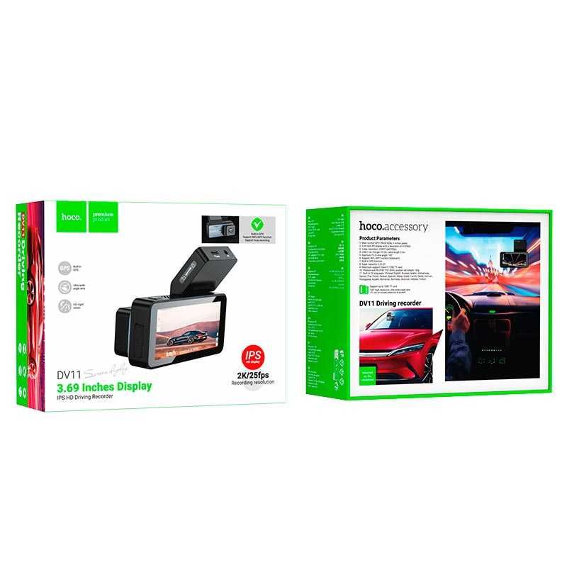Видеорегистратор HOCO DV11 2K GPS recorder display 25fps 3.69" WiFi
