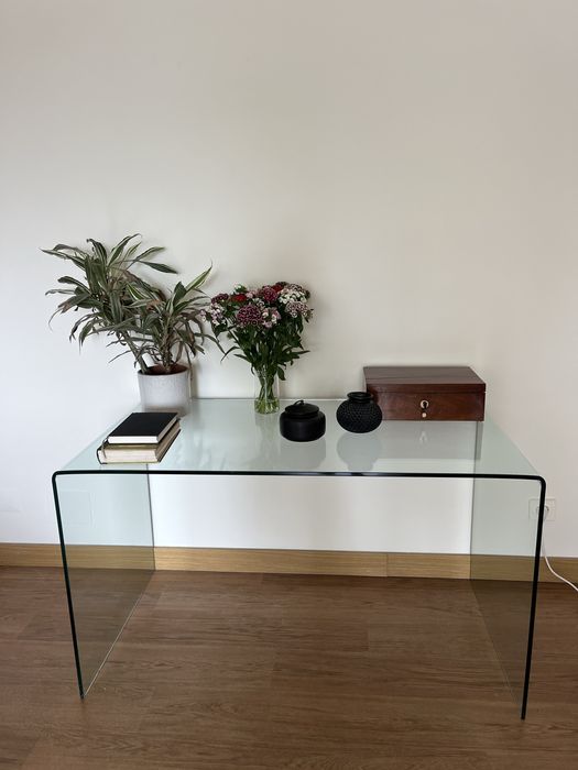 Consola/secretária de vidro