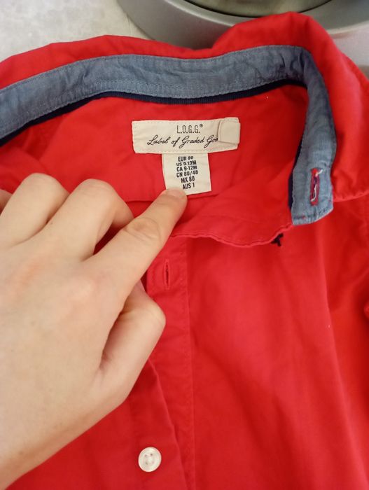 Koszula czerwona na święta świąteczna chłopięca H&M 80 niemowlęca