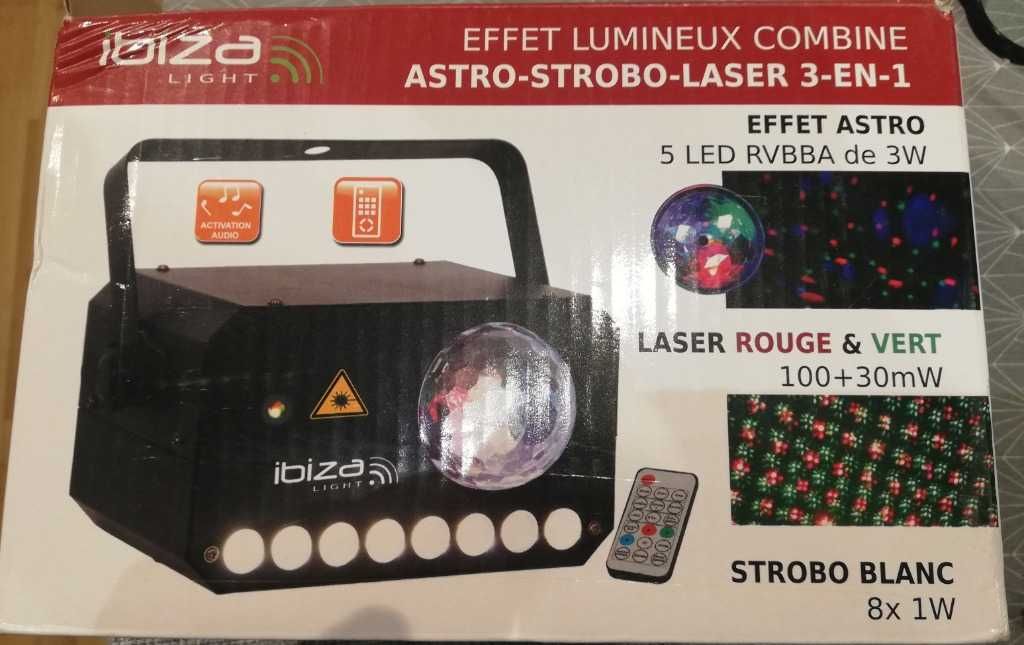 Ibiza COMBI-LAS efekt Astro-Strobo-Laser 3w1