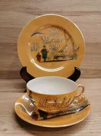 Filiżanka porcelanowa trio gejsza litofan Maruku China made in Japan