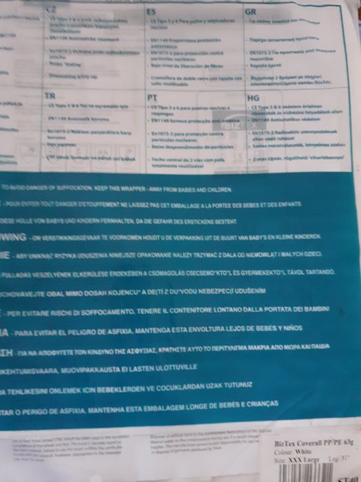 Zestaw 4 kombinezonow