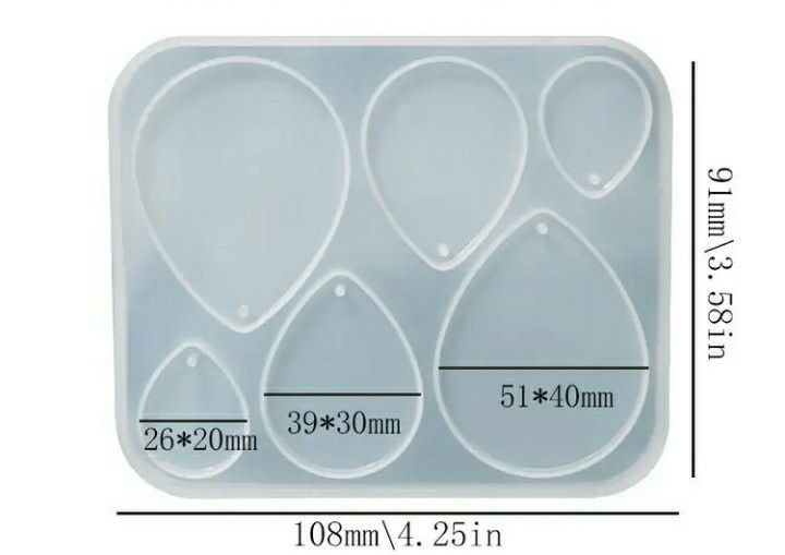 Conjunto de Moldes de Silicone para bijuteria em Resina Epoxy