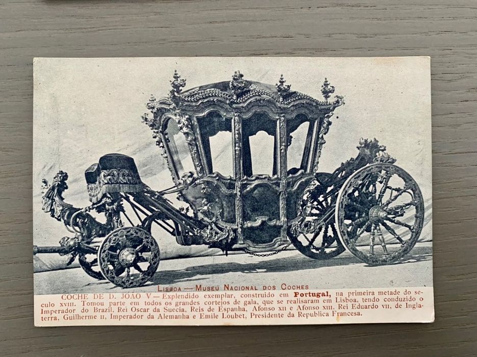6 Postais de Coches Antigos do Museu Nacional dos Coches