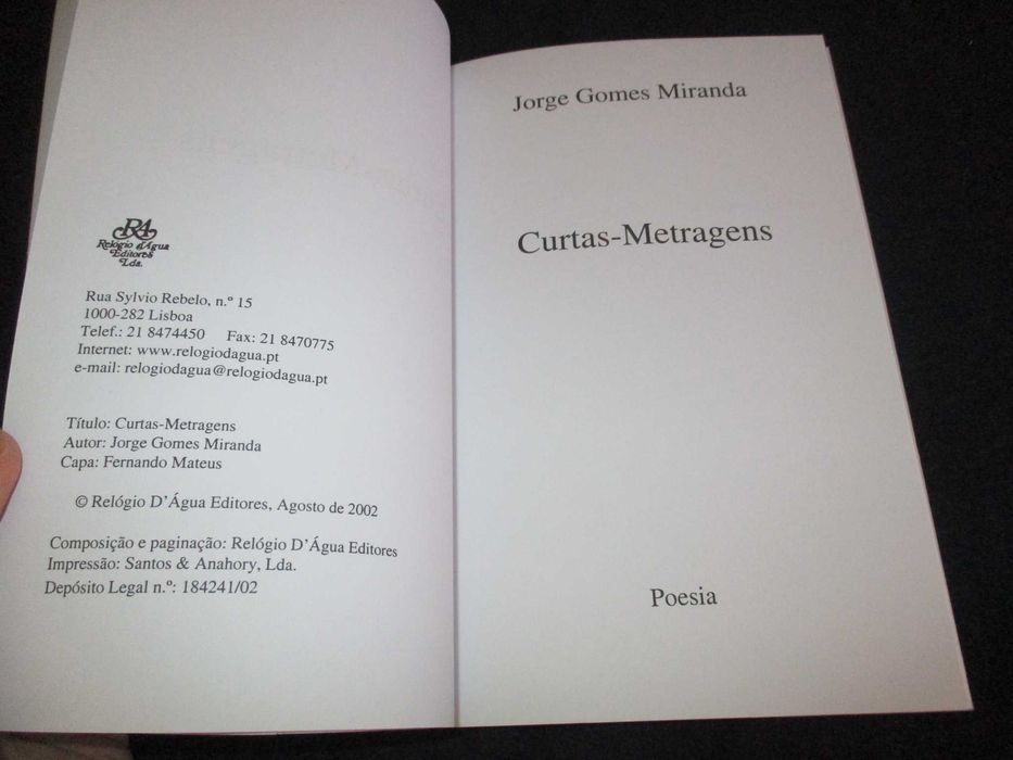 Livro Curtas-Metragens Jorge Gomes Miranda