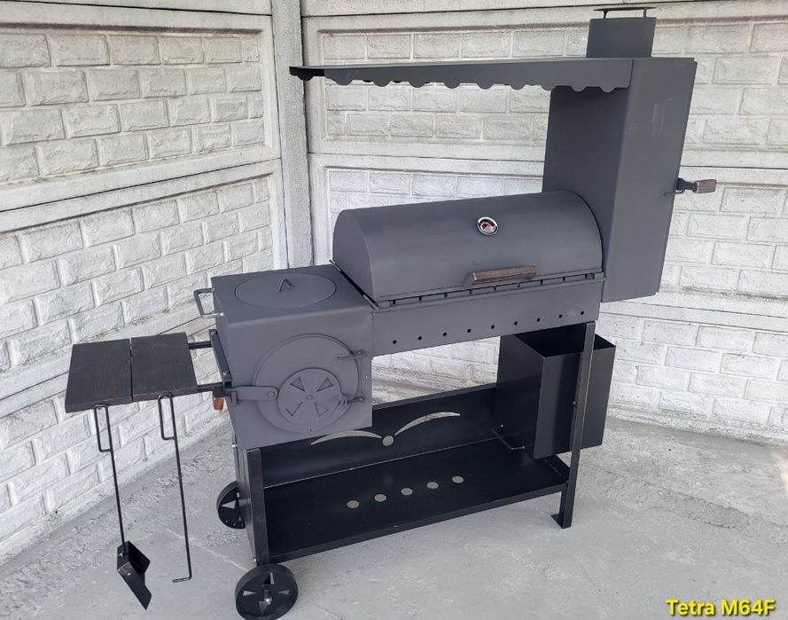 5мм • ПОСИЛЕННЯ • ГАРАНТІЯ • Мангал Смокер с Коптильней / Барбекю