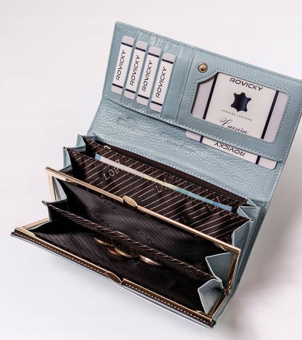 lakierowany, duży portfel damski ze skóry naturalnej - lorenti