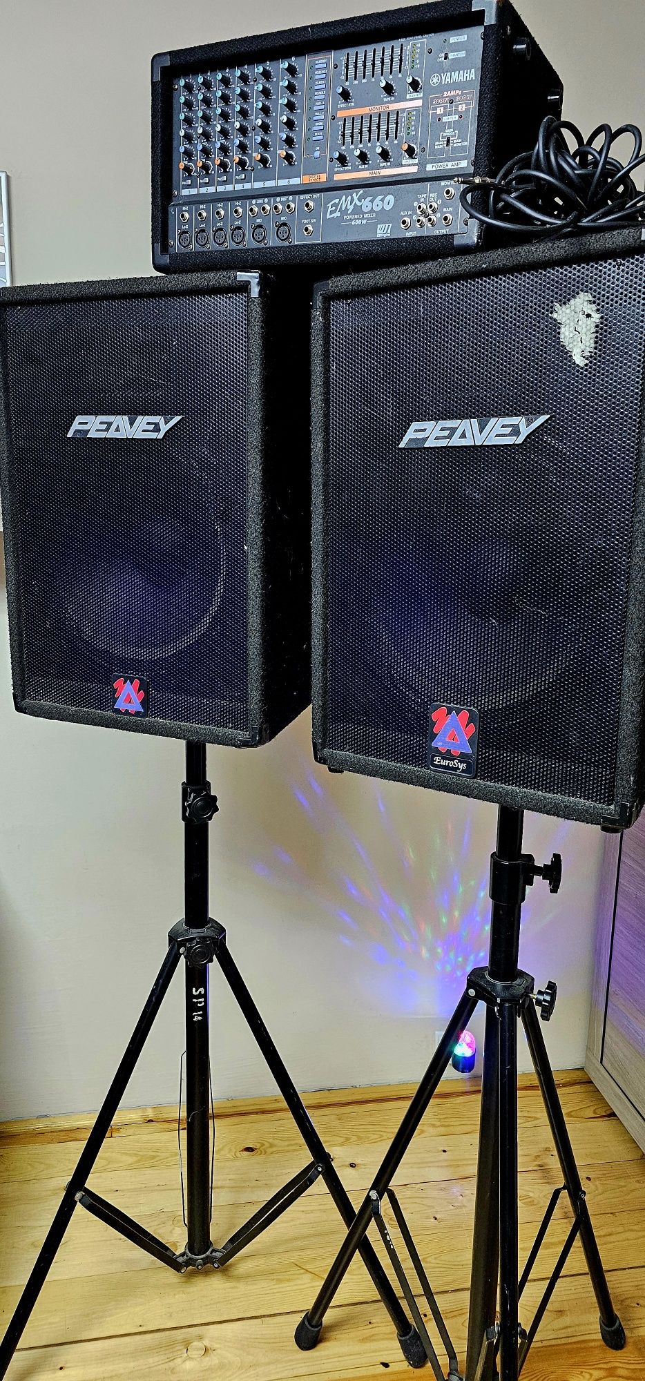 Yamaha EMX-660 Powered Mixer+Peavey Eurosys 3 zestaw nagłoś