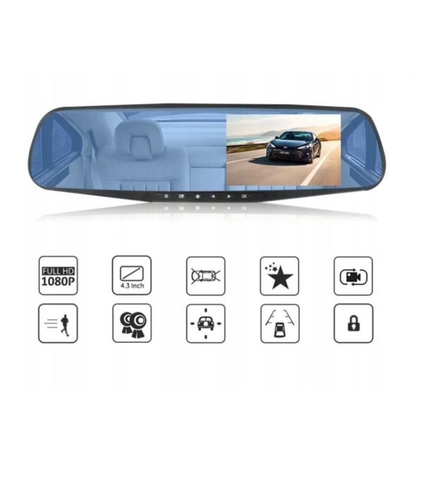 Kamera cofania wideorejestrator lusterko wsteczne