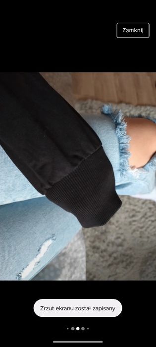 NOWA bluza czarna fioletowa z kapturem i zamkiem