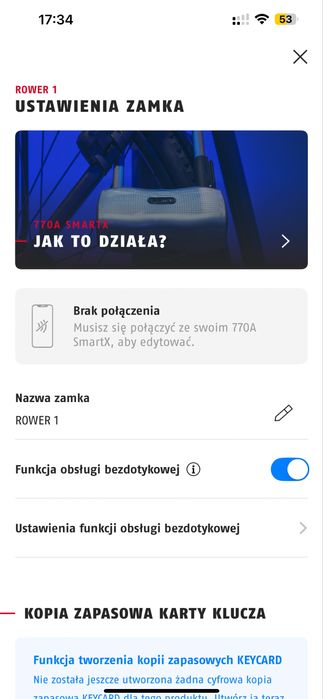 zapięcie/alarm u-lock Abus 770A SmartX 230 bluetooth klasa 15