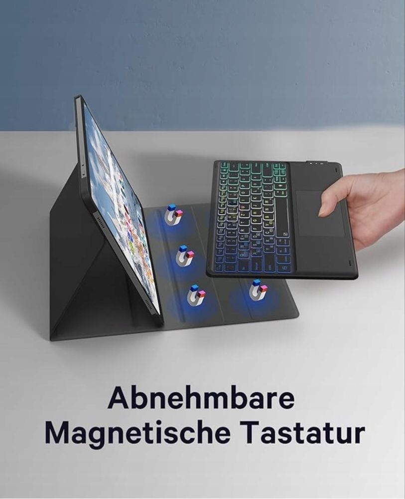 Etui z klawiaturą do Samsung Galaxy Tab S9+, Smart Touchpad AZERTY