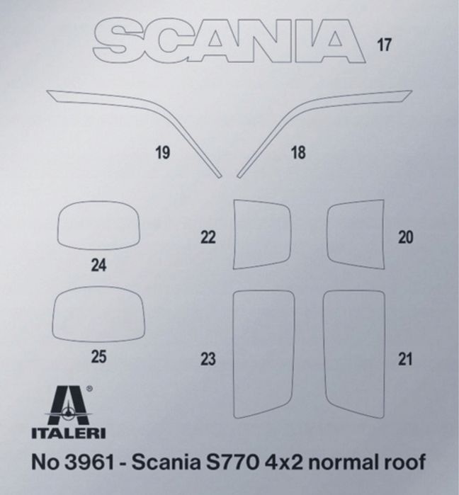 Italeri 3965 Ciężarówka Scania 770S V8 White Cab model skala 1/24