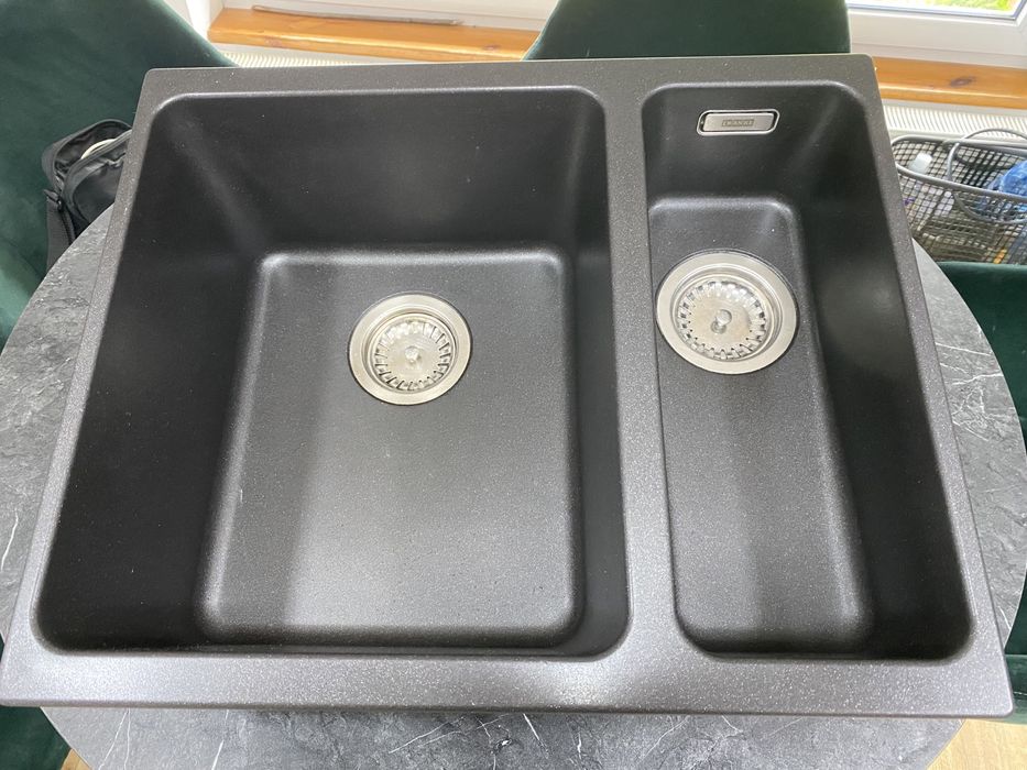 Zlewozmywak FRANKE podblatowy dwukomorowy z syfonami stan bardzo dobry
