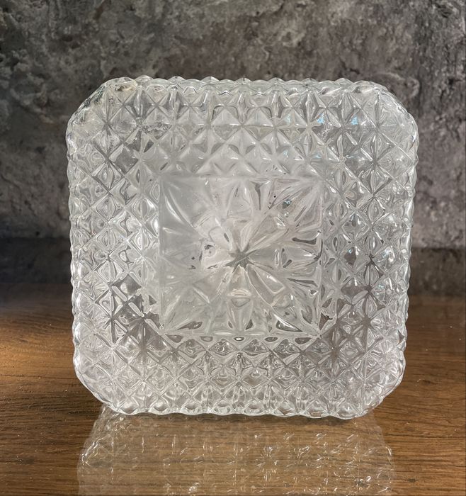 Stary szklany vintage plafon kinkiet żyrandol DOLIN lata 60-70
