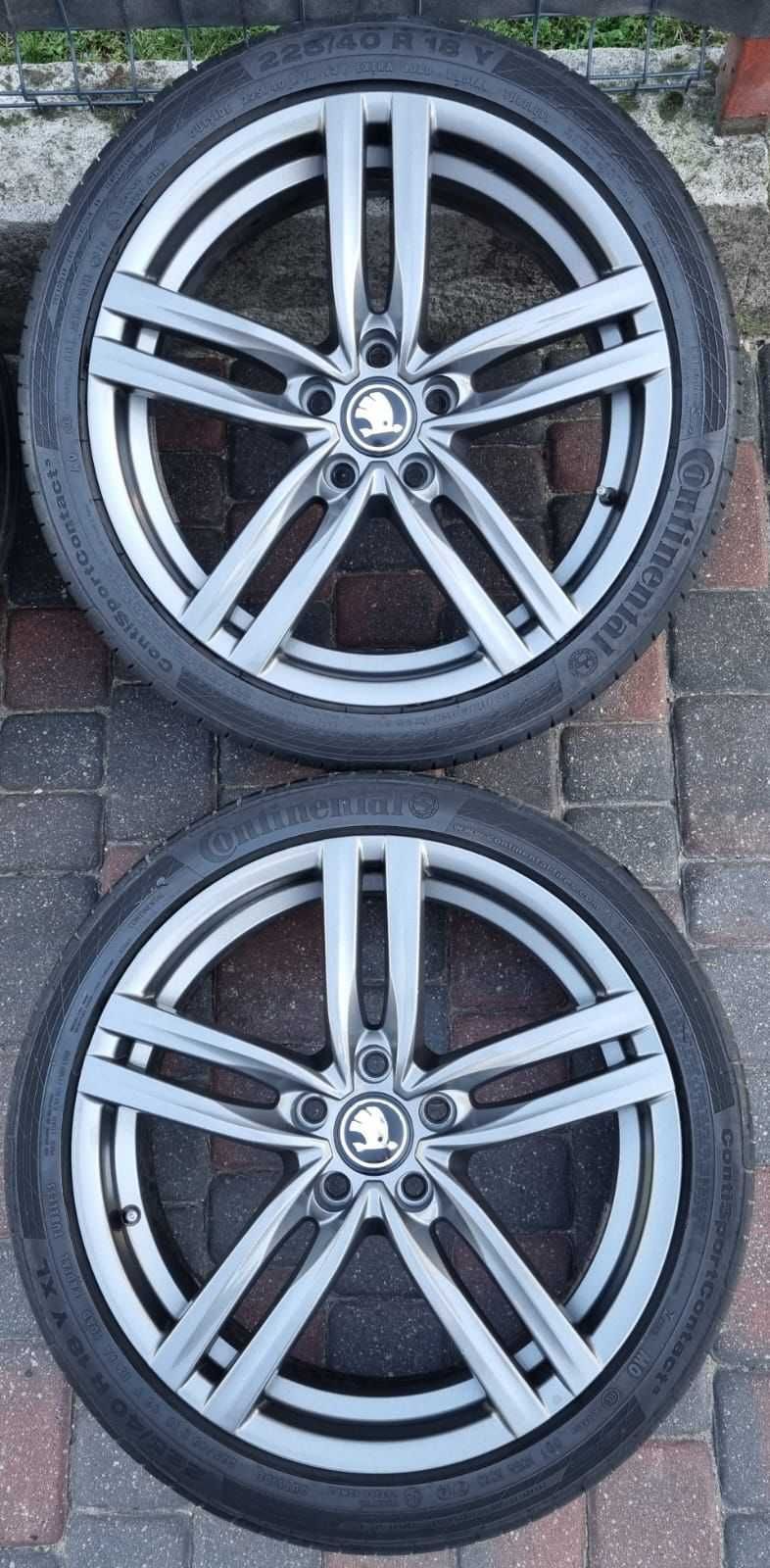 Komplet kół, koła 18" 5x112 ET35 8J letnie Skoda, VW, Audi