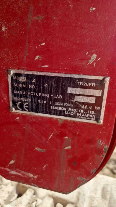 Mini Escavadora Takeuchi TB28FR - 3 ton