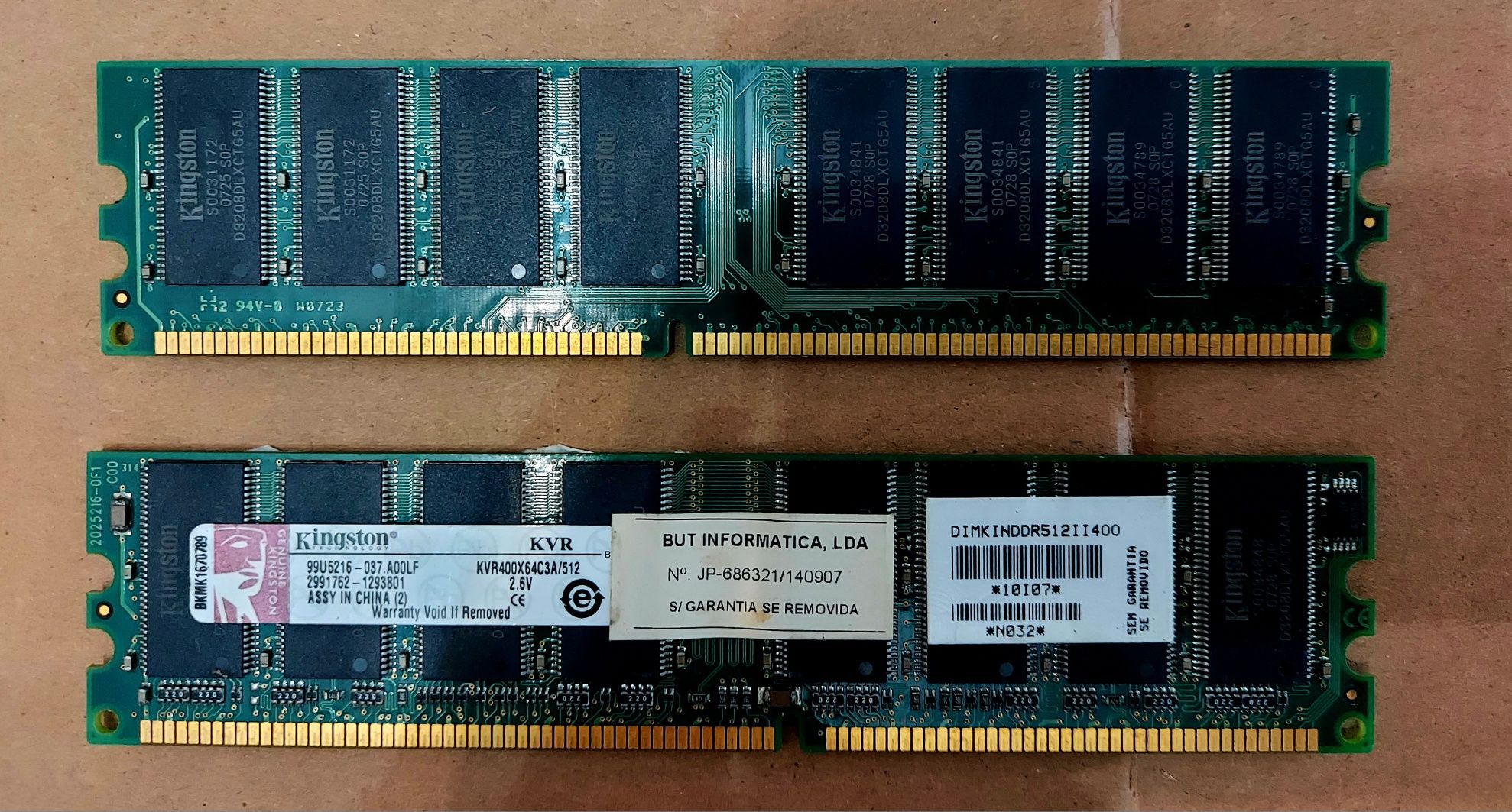 Memória 1GB (1024MB) Kingston 2*512mb DDR3