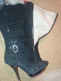 Оригінальні чоботи жіночі замшеві Gucci, 36 розмір