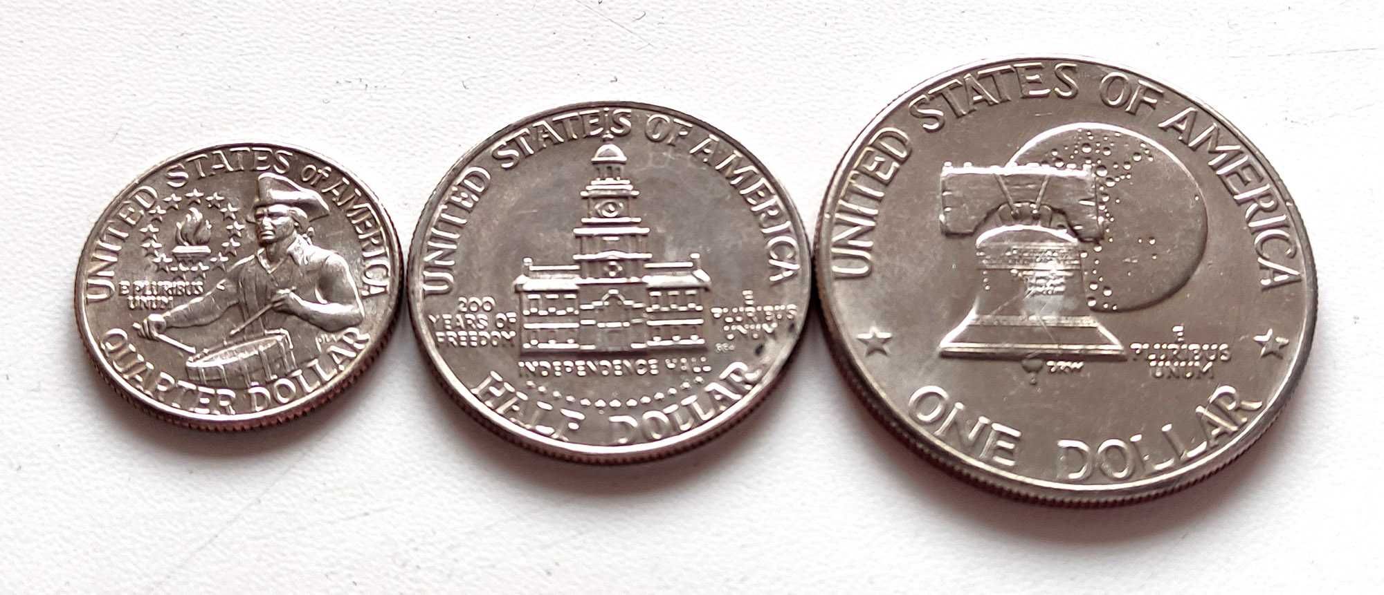 Юбилейные монеты США, 1976, 200 лет Независимости, 3 шт