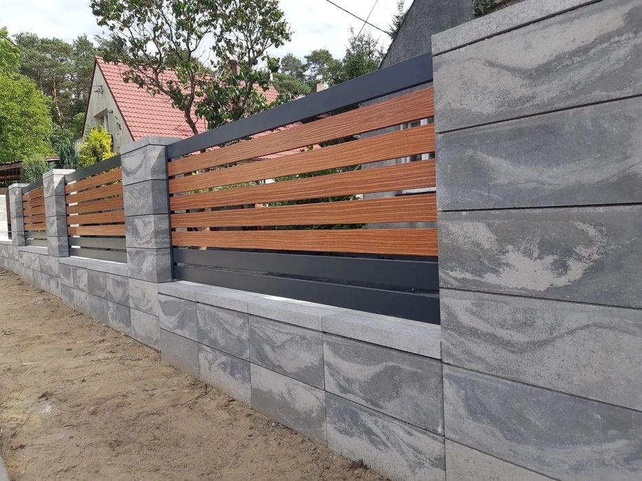 Nowoczesne ogrodzenia modułowe frontowe montaż