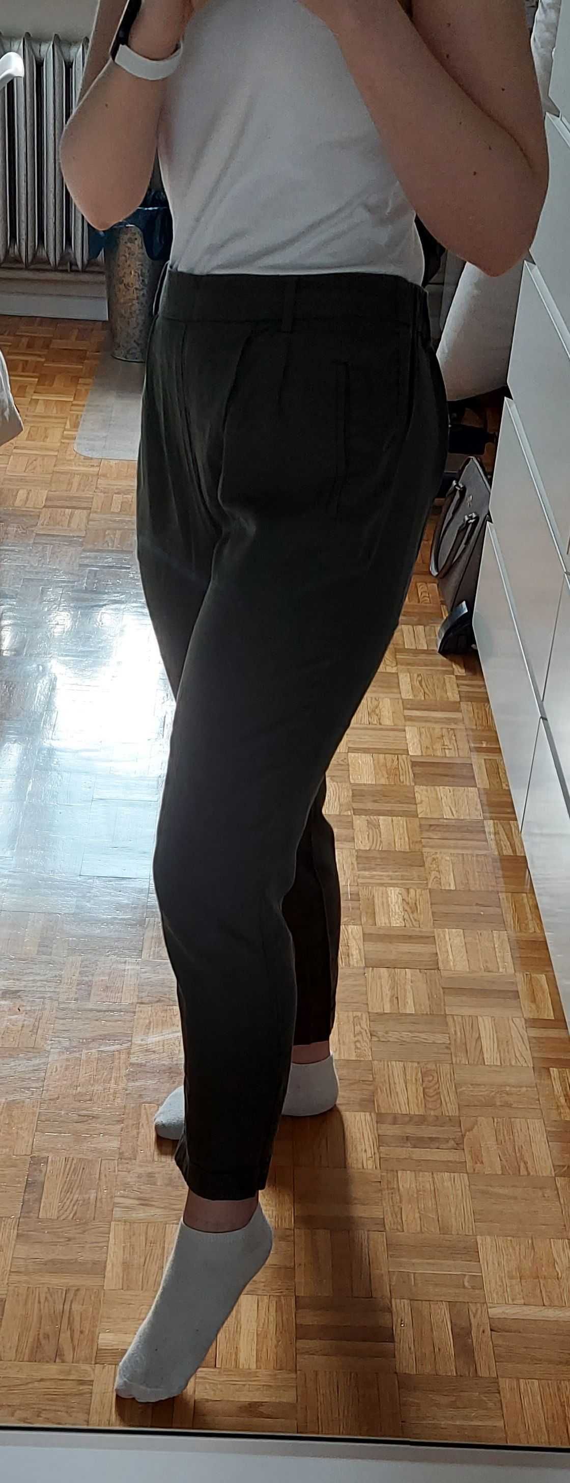 NOWE spodnie ciemnozielone Reserved 100% lyocell rozmiar 38