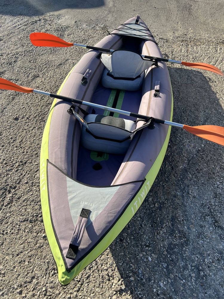 Kayak Insuflável Itiwit 2/3 Lugares + Pás – Excelente Estado