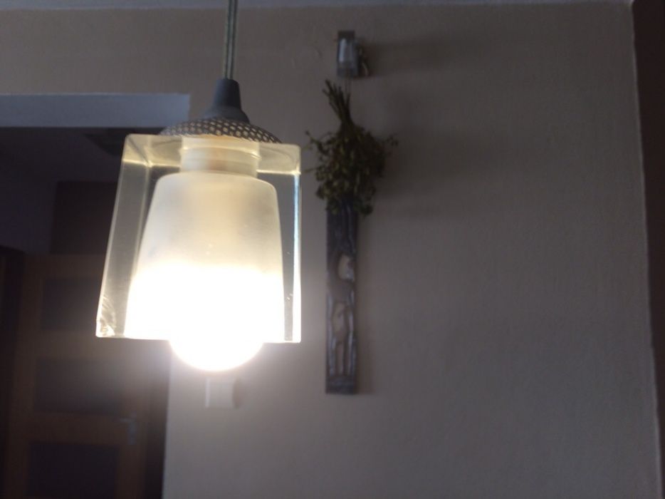 Zwis szklany lampa na lince mleczne szkło 3 sztuki