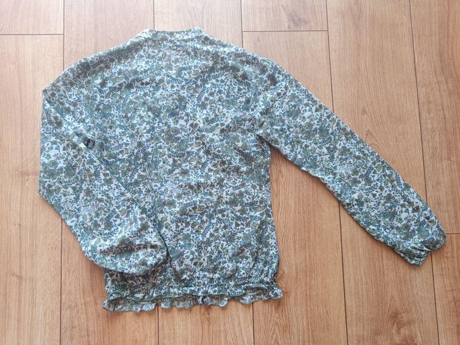 Playlife XS/S koszula damska w kwiaty zielona