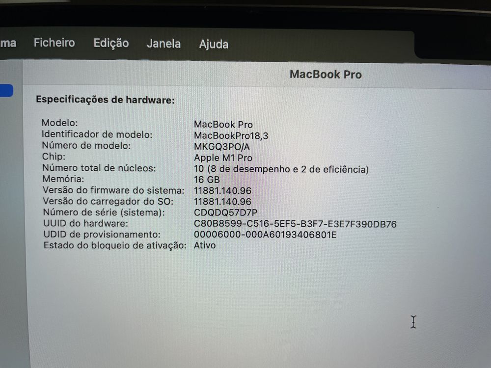 Macbook Pro 14” M1 pro de 16GB RAM e 1TB SSD