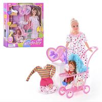Лялька Defa Lucy 8049 вагітна, з лялечкою, коляскою, одягом, сумочкою