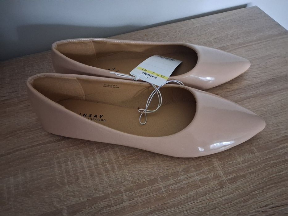 Nowe z metką damskie baleriny Sinsay rozmiar 41 wkladka 26 cm beżowe