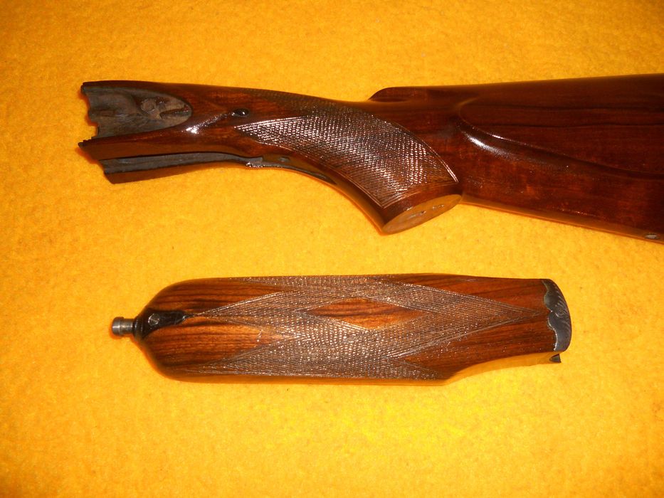 Kolba i czółenko do dubeltówki z Suhl pełne zamki