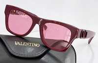 Valentino okulary przeciwsłoneczne miejskie bordowe czerwone sale